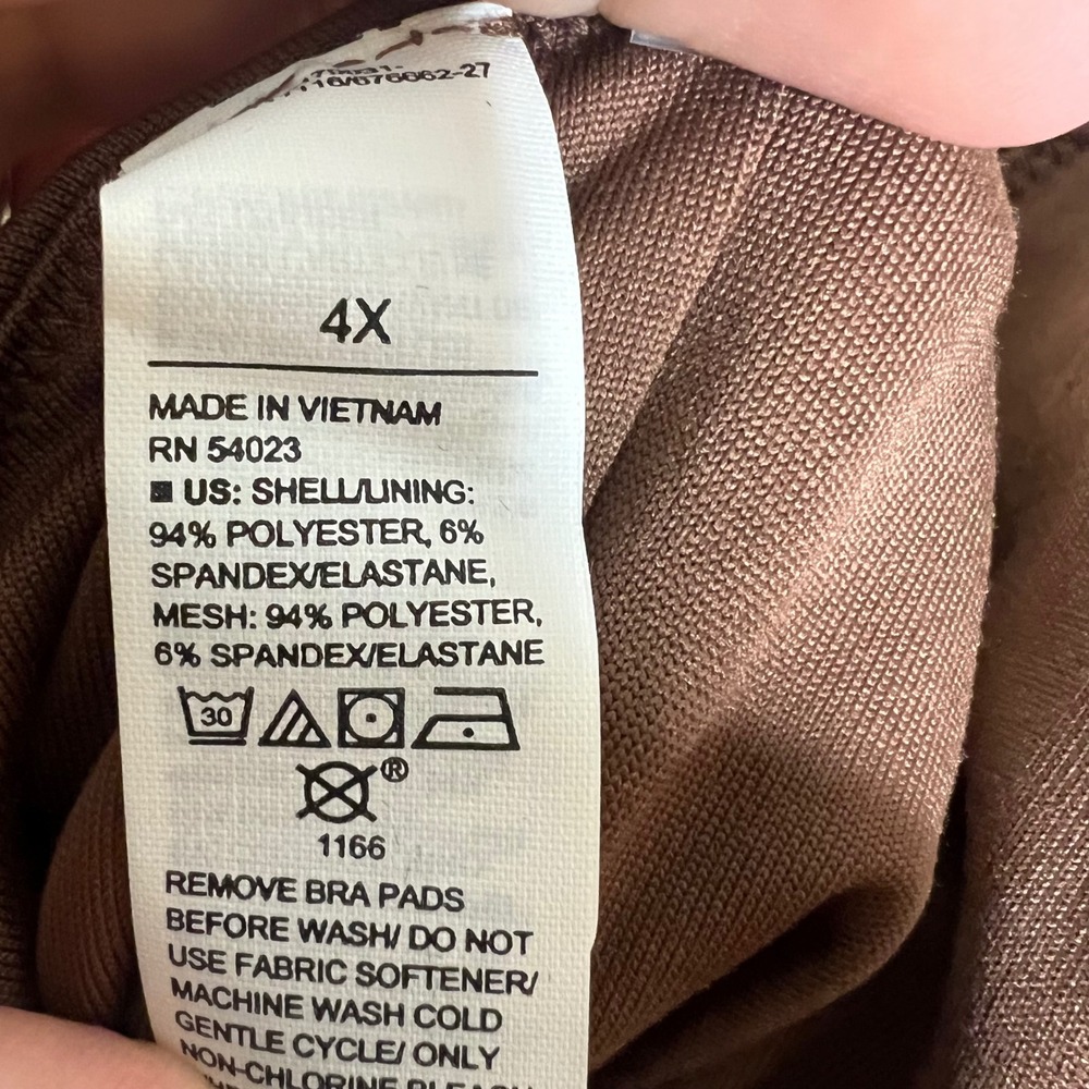 Old Navy Active Strappy Sports Bralette Plus Size 4X Brown Light Support NWT - Picture 5 of 7
